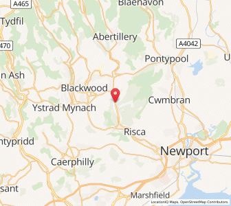 Map of Abercarn, WalesWales