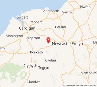 Map of Abercych, WalesWales