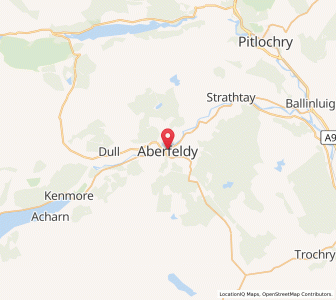 Map of Aberfeldy, ScotlandScotland