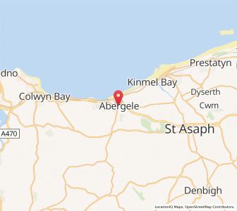 Map of Abergele, WalesWales