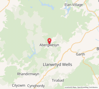 Map of Abergwesyn, WalesWales