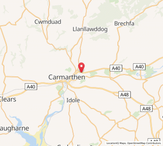 Map of Abergwili, WalesWales