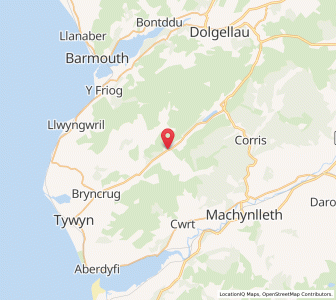 Map of Abergynolwyn, WalesWales
