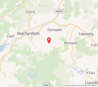 Map of Aberhosan, WalesWales