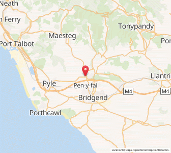 Map of Aberkenfig, WalesWales