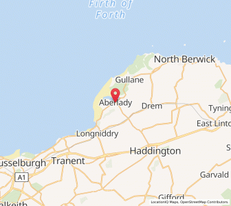 Map of Aberlady, ScotlandScotland