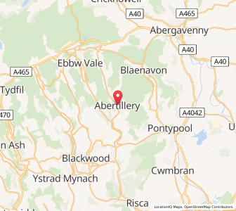 Map of Abertillery, WalesWales