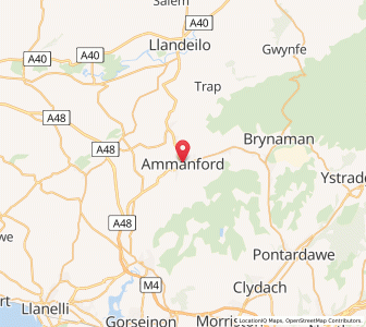 Map of Ammanford, WalesWales