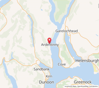 Map of Ardentinny, ScotlandScotland
