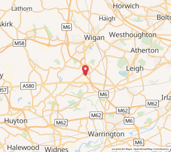 Map of Ashton in Makerfield, EnglandEngland