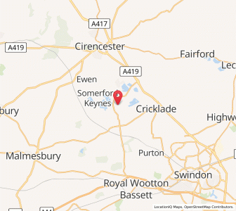 Map of Ashton Keynes, EnglandEngland