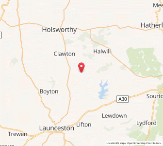 Map of Ashwater, EnglandEngland