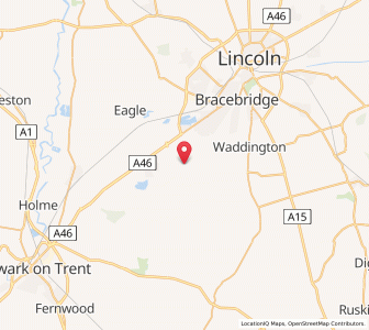 Map of Aubourn, EnglandEngland