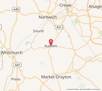 Map of Audlem, EnglandEngland