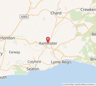Map of Axminster, EnglandEngland