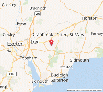 Map of Aylesbeare, EnglandEngland