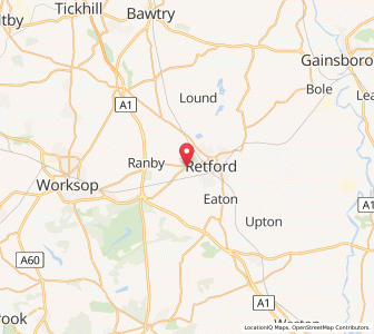Map of Babworth, EnglandEngland