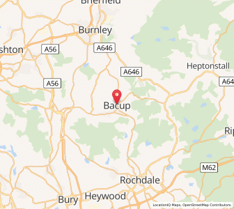 Map of Bacup, EnglandEngland
