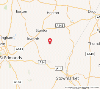 Map of Badwell Ash, EnglandEngland