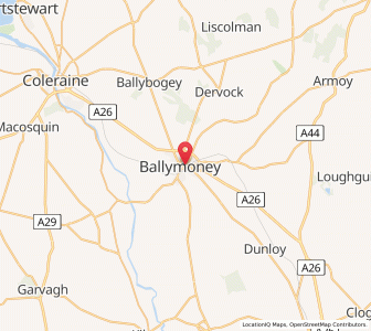 Map of Ballymoney, Northern IrelandNorthern Ireland