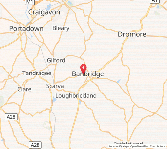 Map of Banbridge, Northern IrelandNorthern Ireland