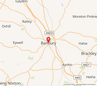 Map of Banbury, EnglandEngland