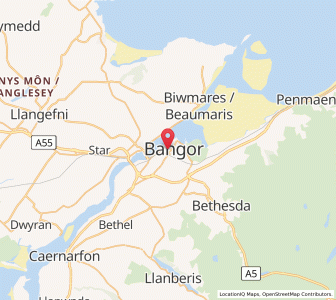 Map of Bangor, WalesWales