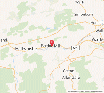 Map of Bardon Mill, EnglandEngland