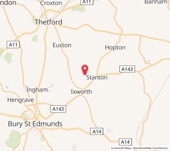 Map of Bardwell, EnglandEngland