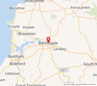 Map of Barnstaple, EnglandEngland
