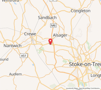 Map of Barthomley, EnglandEngland