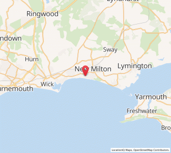 Map of Barton on Sea, EnglandEngland