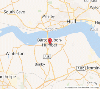 Map of Barton upon Humber, EnglandEngland
