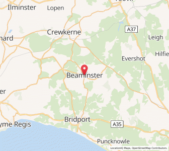 Map of Beaminster, EnglandEngland