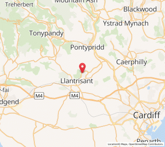 Map of Beddau, WalesWales