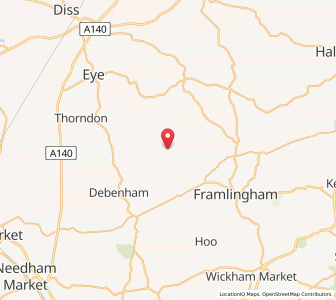 Map of Bedfield, EnglandEngland