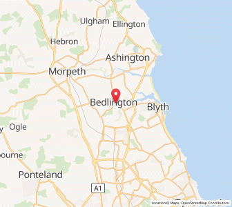 Map of Bedlington, EnglandEngland