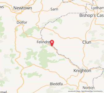 Map of Beguildy, WalesWales