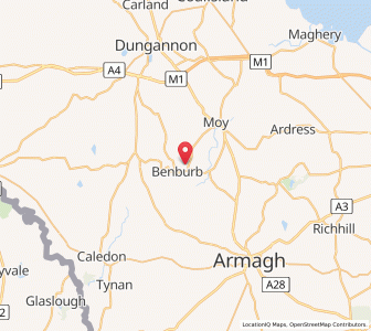Map of Benburb, Northern IrelandNorthern Ireland