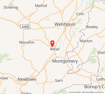 Map of Berriew, WalesWales