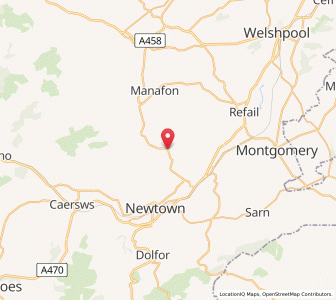 Map of Bettws Cedewain, WalesWales