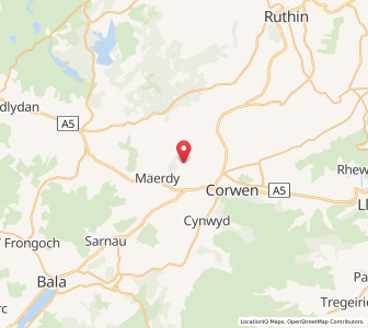 Map of Bettws Gwerfil Goch, WalesWales