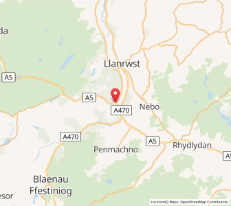 Map of Betws-y-Coed, WalesWales