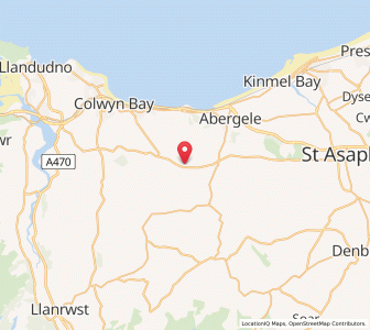Map of Betws-yn-Rhos, WalesWales