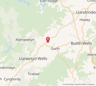 Map of Beulah, WalesWales