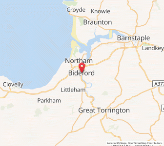 Map of Bideford, EnglandEngland