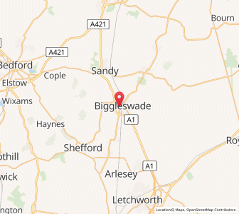 Map of Biggleswade, EnglandEngland