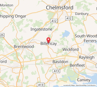 Map of Billericay, EnglandEngland