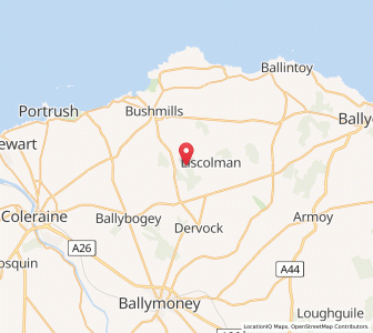 Map of Billy, Northern IrelandNorthern Ireland