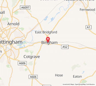 Map of Bingham, EnglandEngland